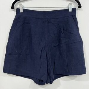 J Mclaughlin Womens Abbott Shorts Small NWT $138 Pull On Cotton Solid Navy Blue
